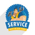 House auto car repair service tool shop store logo design