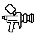 House auto sprayer icon outline vector. Paint gun