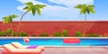 House backyard with swimming pool illustration