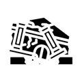 house bank building glyph icon vector illustration
