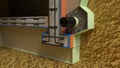 house basement drain system. design industrial 3D illustration