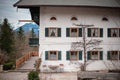 House in Bavaria with an apple tree Royalty Free Stock Photo
