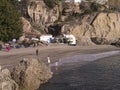 House on the beach in Nerja on the Eastern End of the Costa del Sol in Spain Royalty Free Stock Photo