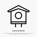 House, Bird, Birdhouse, Spring Line Icon Vector