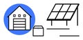 Sustainable Home with Solar Panel and Battery Storage Concept for Renewable Energy Solutions Royalty Free Stock Photo