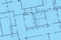 House Blue Prints Close Up