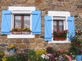 House with blue shutters in Brittany