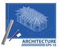 House blueprint. vector illustration