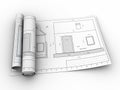 House blueprints Royalty Free Stock Photo