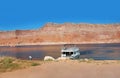 House and Boat Afloat Royalty Free Stock Photo