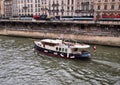House Boat Cruising on Seine River, Paris, France