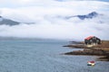 House and boat in East Iceland Royalty Free Stock Photo