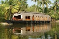 House boat in the Kerala (India) Backwaters. Royalty Free Stock Photo