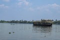 House boat under blue sky from Alleppey or Alappuzha Kerala.Kerala Backwaters, houseboat Photo Royalty Free Stock Photo