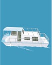 House Boat Vector Illustration