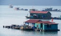 House boats in Ha Long Bay near Cat Ba island, Vietnam Royalty Free Stock Photo
