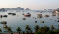 House boats in Ha Long Bay near Cat Ba island, Vietnam Royalty Free Stock Photo