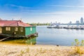 House and Boats on the River Royalty Free Stock Photo