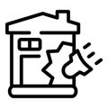 House bomb attack icon outline vector. Air raid