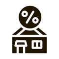 House Borrowed at Interest Credit Icon Vector Glyph Illustration