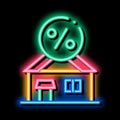 House Borrowed at Interest Credit neon glow icon illustration