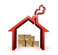 House and boxes illustration design Royalty Free Stock Photo