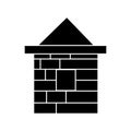 House brick icon, vector illustration, black sign on isolated background