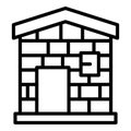 House brick mortar icon outline vector. Wall building