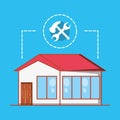 House building with home repair icons Royalty Free Stock Photo