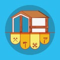 House building with home repair icons Royalty Free Stock Photo