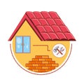 House building with home repair icons Royalty Free Stock Photo