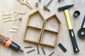 House building and maintenance, DIY and construction tools. Royalty Free Stock Photo