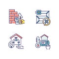 House building RGB color icons set Royalty Free Stock Photo