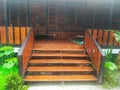 House building stairs made of wood