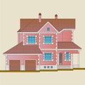 The house is built of red brick and decoration details with white stone. Royalty Free Stock Photo