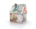 House, built with ruble banknote Royalty Free Stock Photo