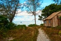 House Bungalow at Lazy Beach at sunny summer day. Koh Rong Sanloem island, Lazy beach. Cambodia, Asia Royalty Free Stock Photo