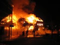 House in a burning inferno