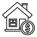 House buy online loan icon, outline style Royalty Free Stock Photo