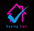 House Buying Advice Tips Icon Portrays Hints On Purchasing Property - 3d Illustration