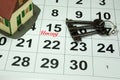 A house, a calendar and an appointment for the move