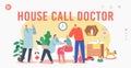 House Call Doctor Landing Page Template. Family Pediatrician Visit Baby at Home. Neonatologist Checkup and Vaccination Royalty Free Stock Photo