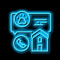 house calls domestic pet neon glow icon illustration