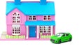 House and car on white