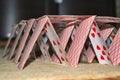 House of cards on the blurred background with selective focus Royalty Free Stock Photo