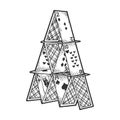 House of cards sketch engraving vector Royalty Free Stock Photo