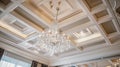 house ceiling with crystal lamp Royalty Free Stock Photo