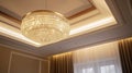 house ceiling with crystal lamp Royalty Free Stock Photo