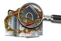 House, chain and magnifier Royalty Free Stock Photo