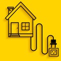 House charging line art Royalty Free Stock Photo